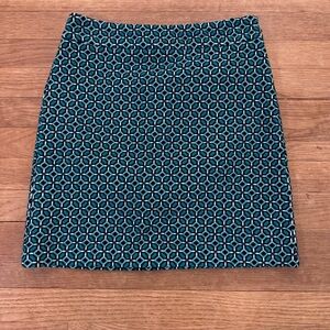 Loft women's green black mini pencil skirt size 0
 b58